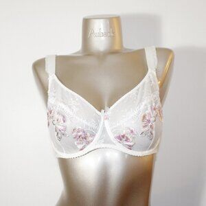 Aubade Paris Sample Rêve Éveillé White and Pink Floral Bra 34E